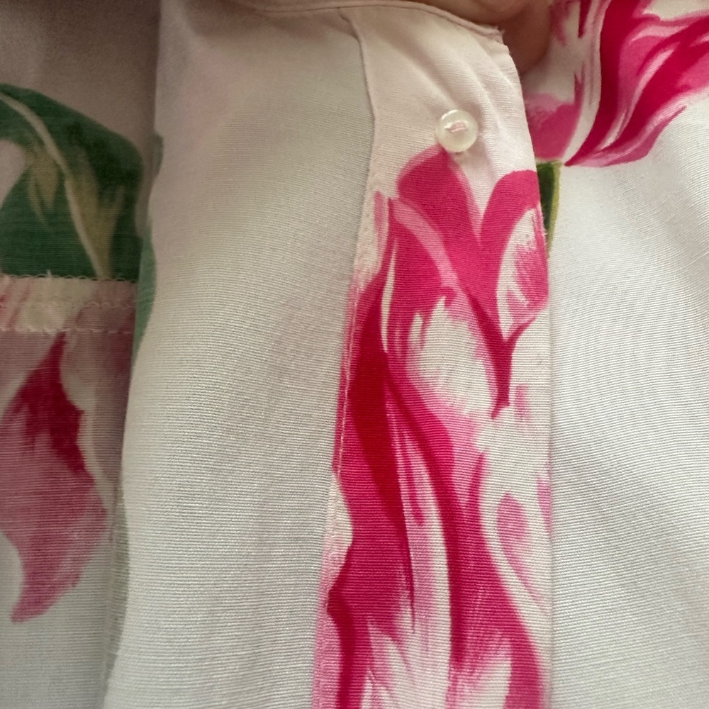 MONDI True Vintage Collectible Pink Tropical Print Shirtdress. Rare. Cotton (M) - Picture 7 of 13